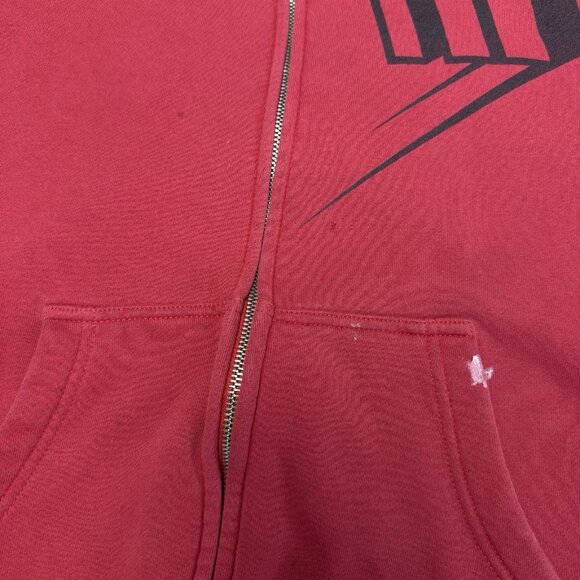Vintage Thor Racing Hoodie Sweatshirt Mens XL Red Full Zip Y2K Grunge - Picture 4 of 16